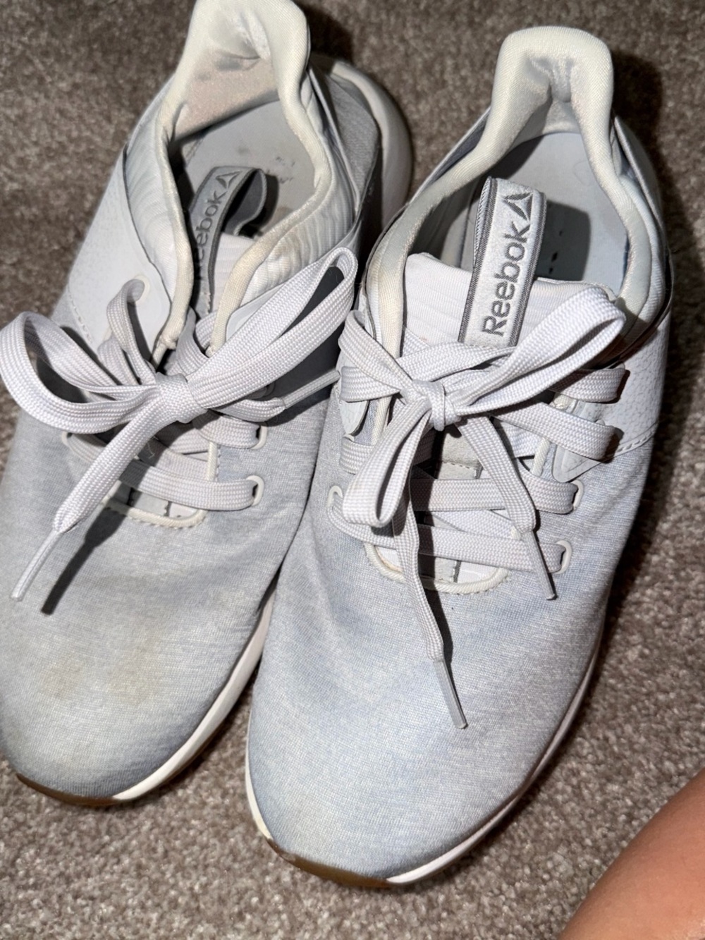 Reebok White & Gray Low-Top Memory Foam Sneakers